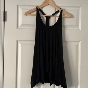 Sky black top with rhinestones